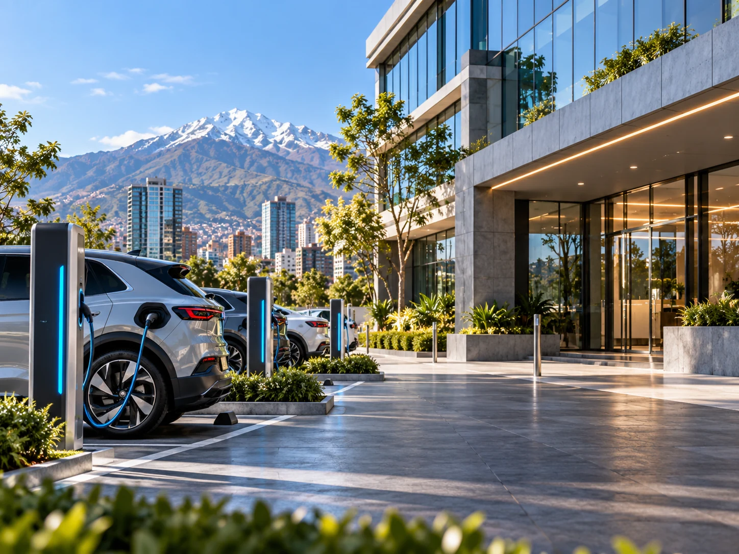 Punto de carga en un edificio corporativo